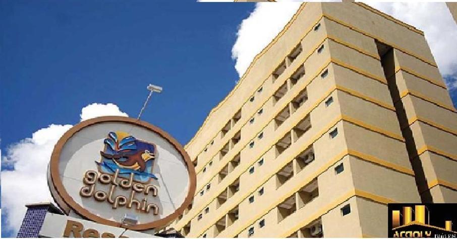 Flat Golden Dolphin Grand Hotel - Quarto E Sala Com Roupa De Cama E Banho - Piscinas 24H Caldas Novas Exterior foto